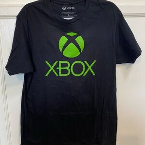 Microsoft Black Tee with White Xbox Logo Print